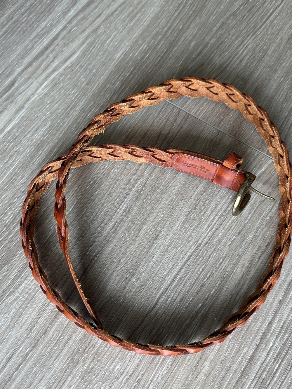 Christian Dior Braided Leather Belt in Brown - Picture 7 of 16